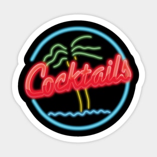 Cocktails neon sign Sticker